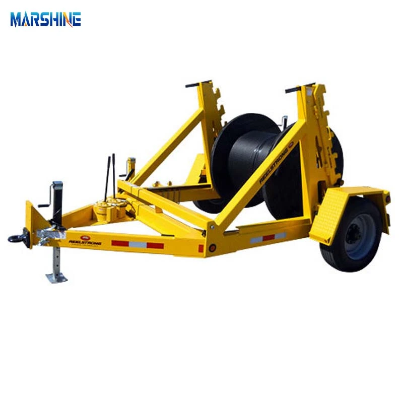Hydraulic cable drum trailer na may dobleng reel