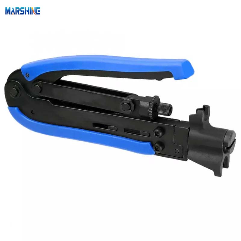 Multifunctional coax cable crimper