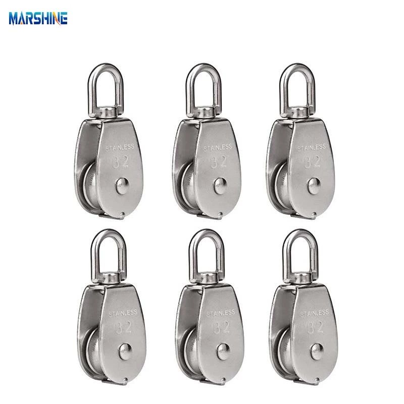 Hindi kinakalawang na asero wire lubid pulley na may tindig